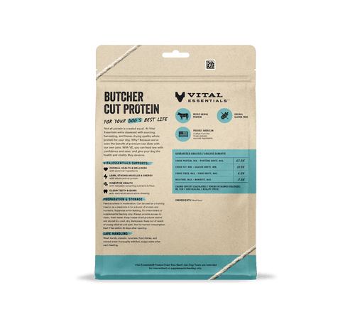 Vital Essentials Freeze Dried Raw Beef Liver Dog Treats