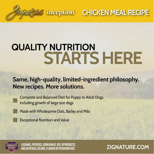 Zignature Inception Chicken Meal Recipe Dry Dog Food